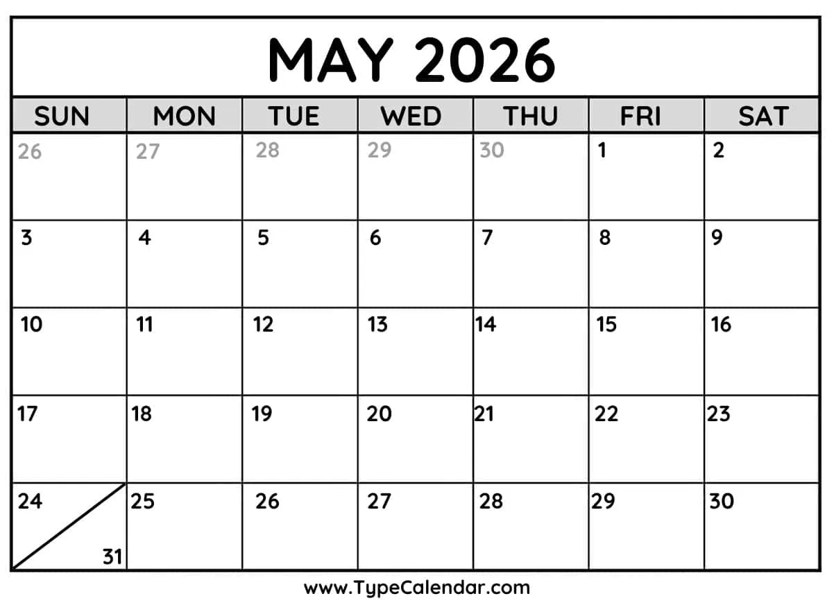 May 2026 Calendar