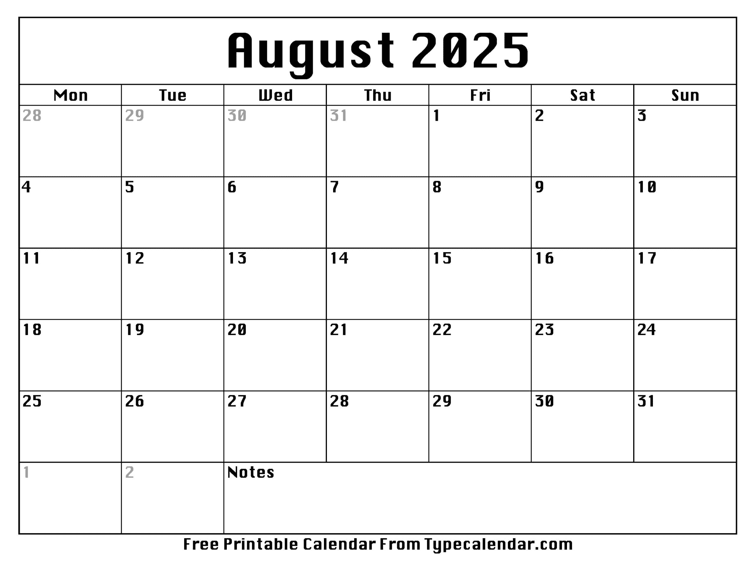 August 2025 calendar monday start August 2025 calendar monday start