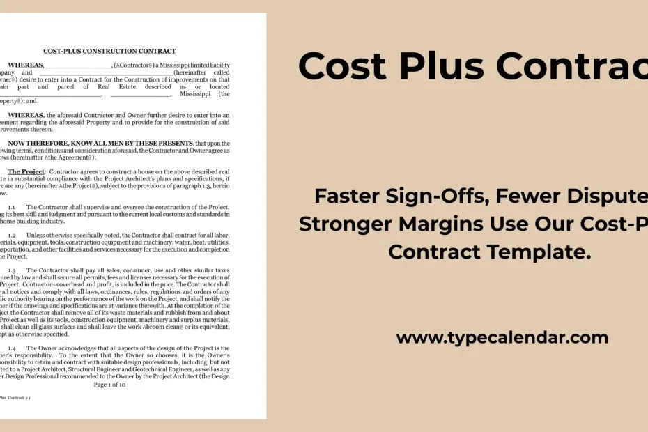 Cost Plus Contract