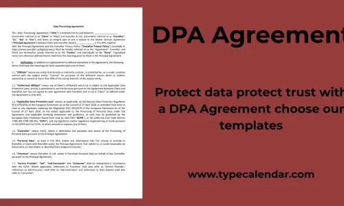Free Printable Data Processing Agreement (DPA) Templates