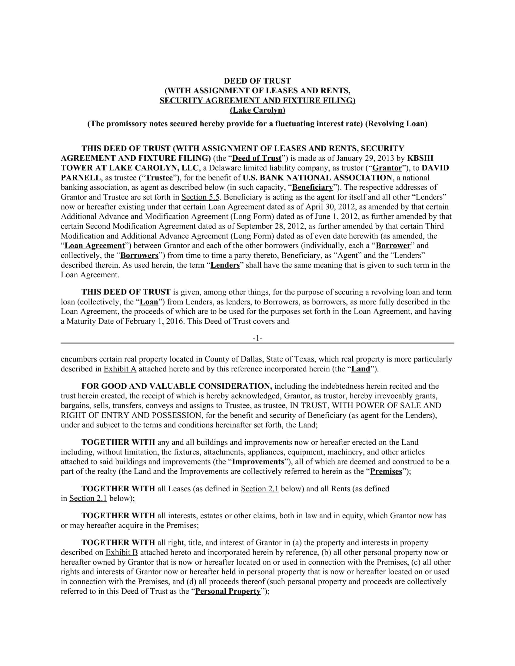 Deed Of Trust Word Deed Of Trust Word