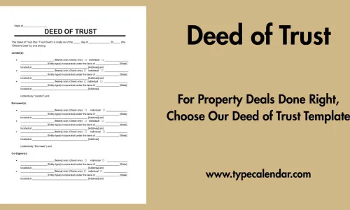 Free Printable Deed of Trust Form Templates
