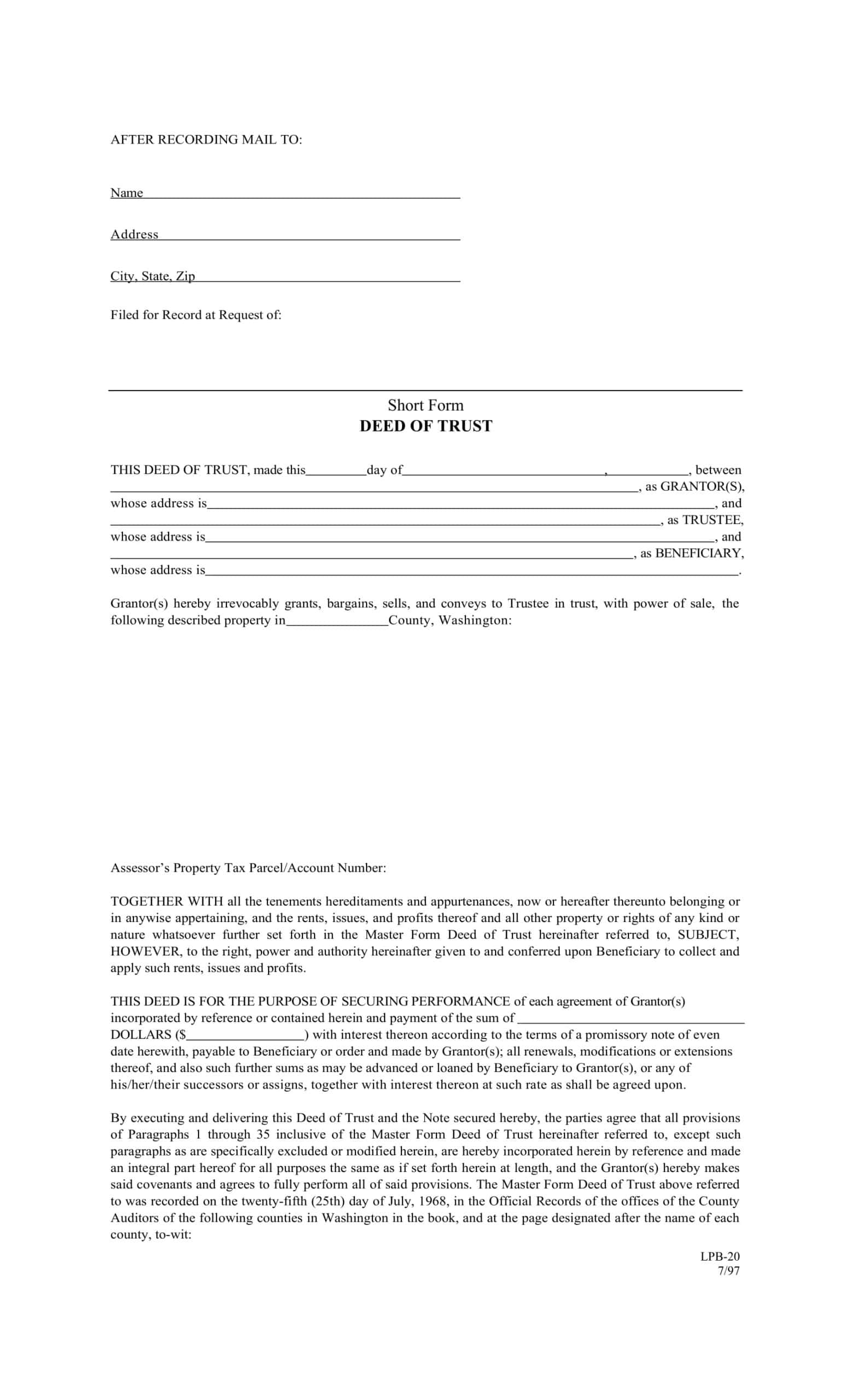 Downloadable Deed Of Trust Downloadable Deed Of Trust