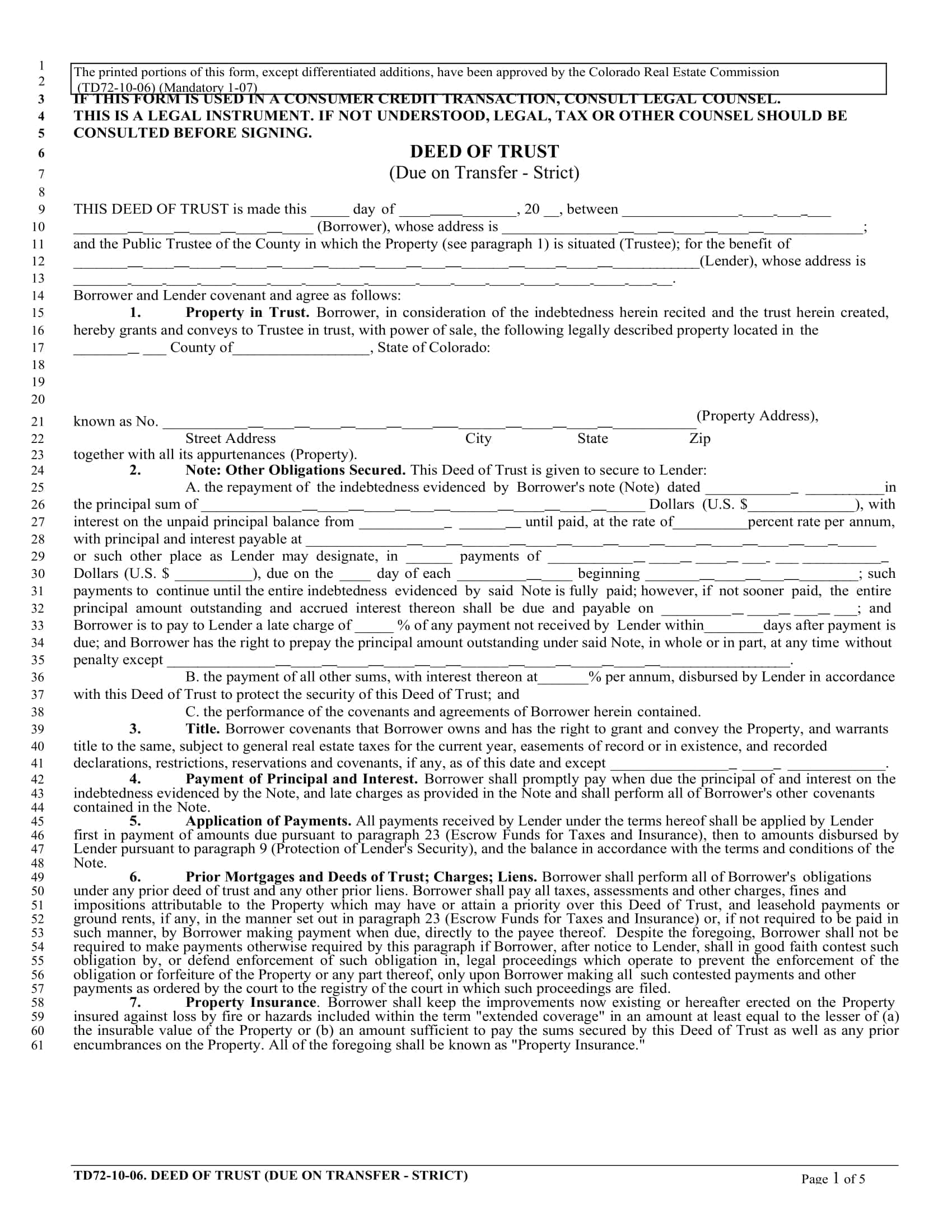 Editable Deed Of Trust Editable Deed Of Trust