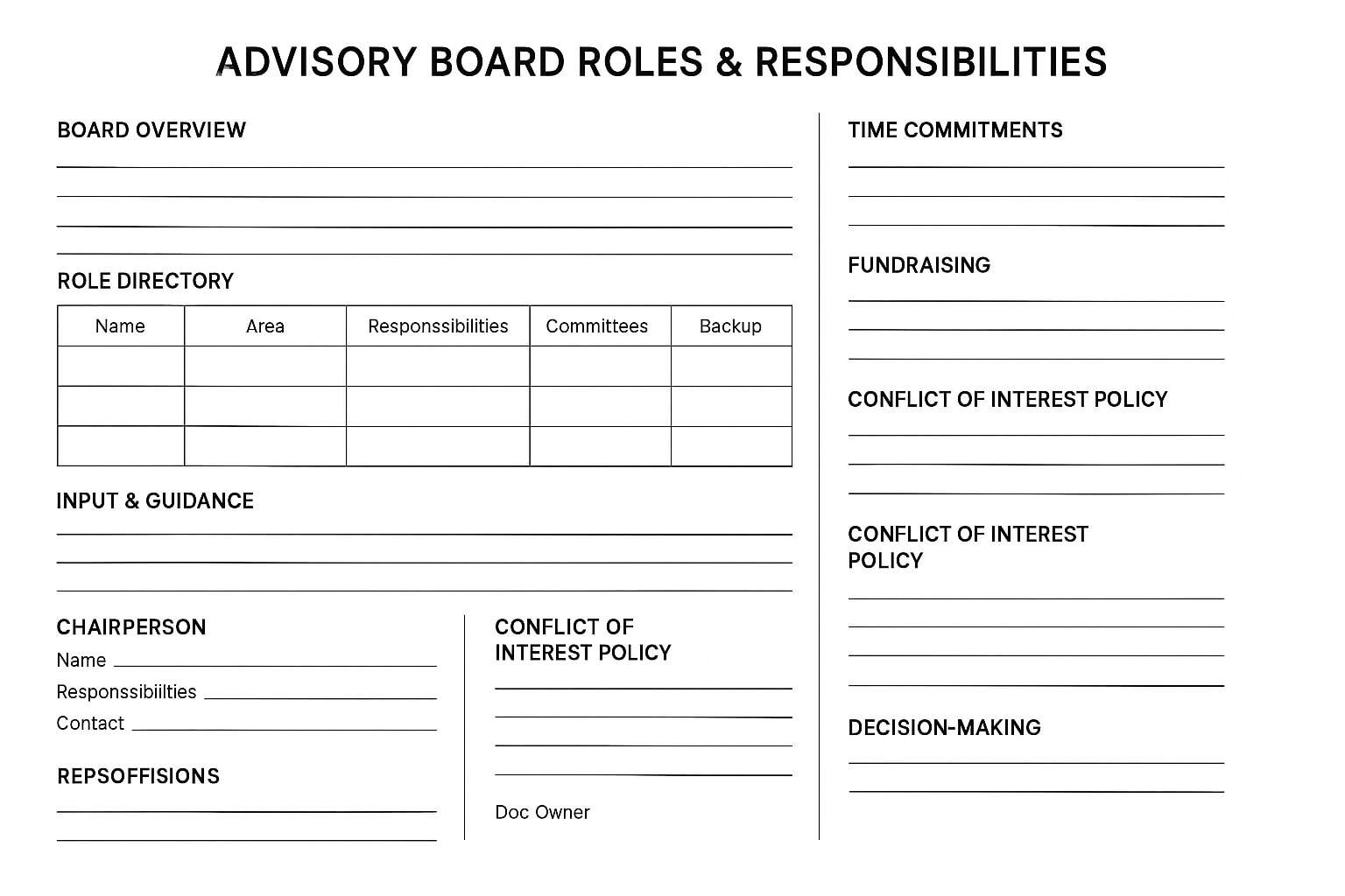 Editable Excel Roles And Responsibilities Template Editable Excel Roles And Responsibilities Template