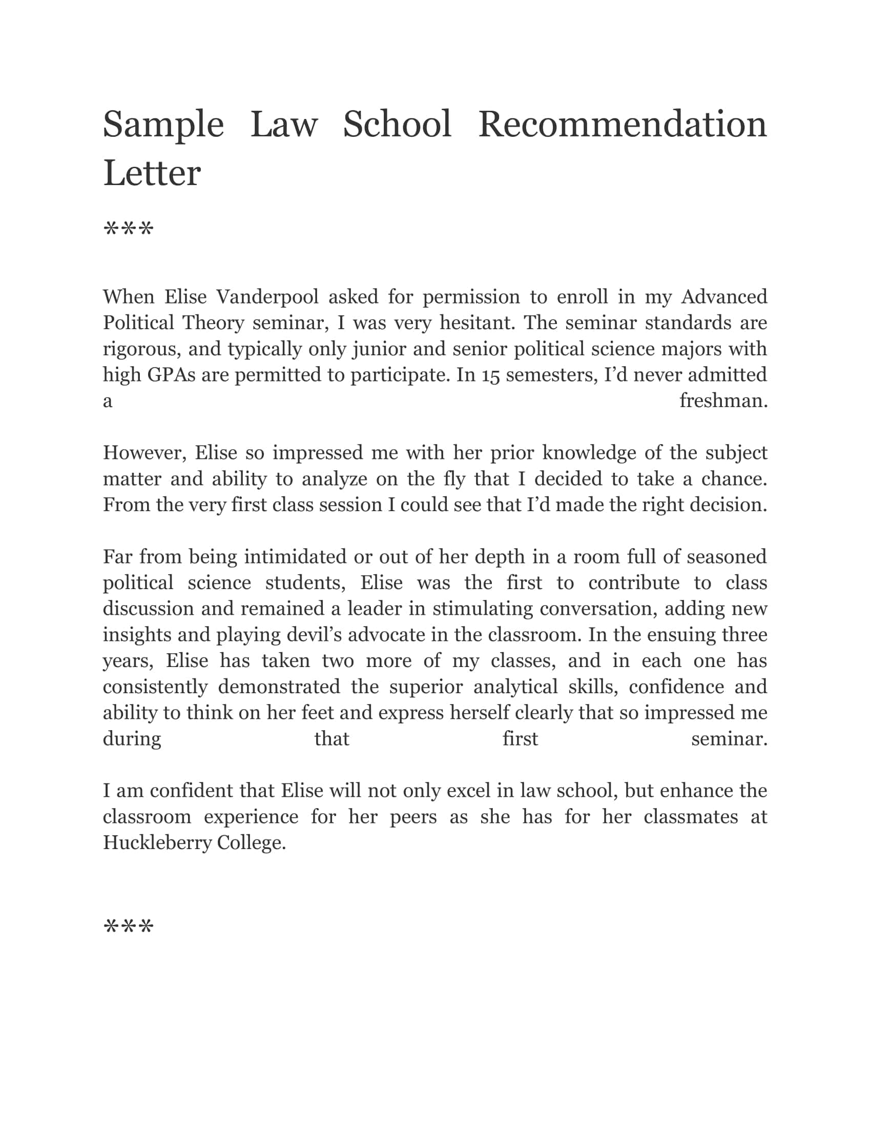 Editable For Law School Letter Of Recommendation Editable For Law School Letter Of Recommendation