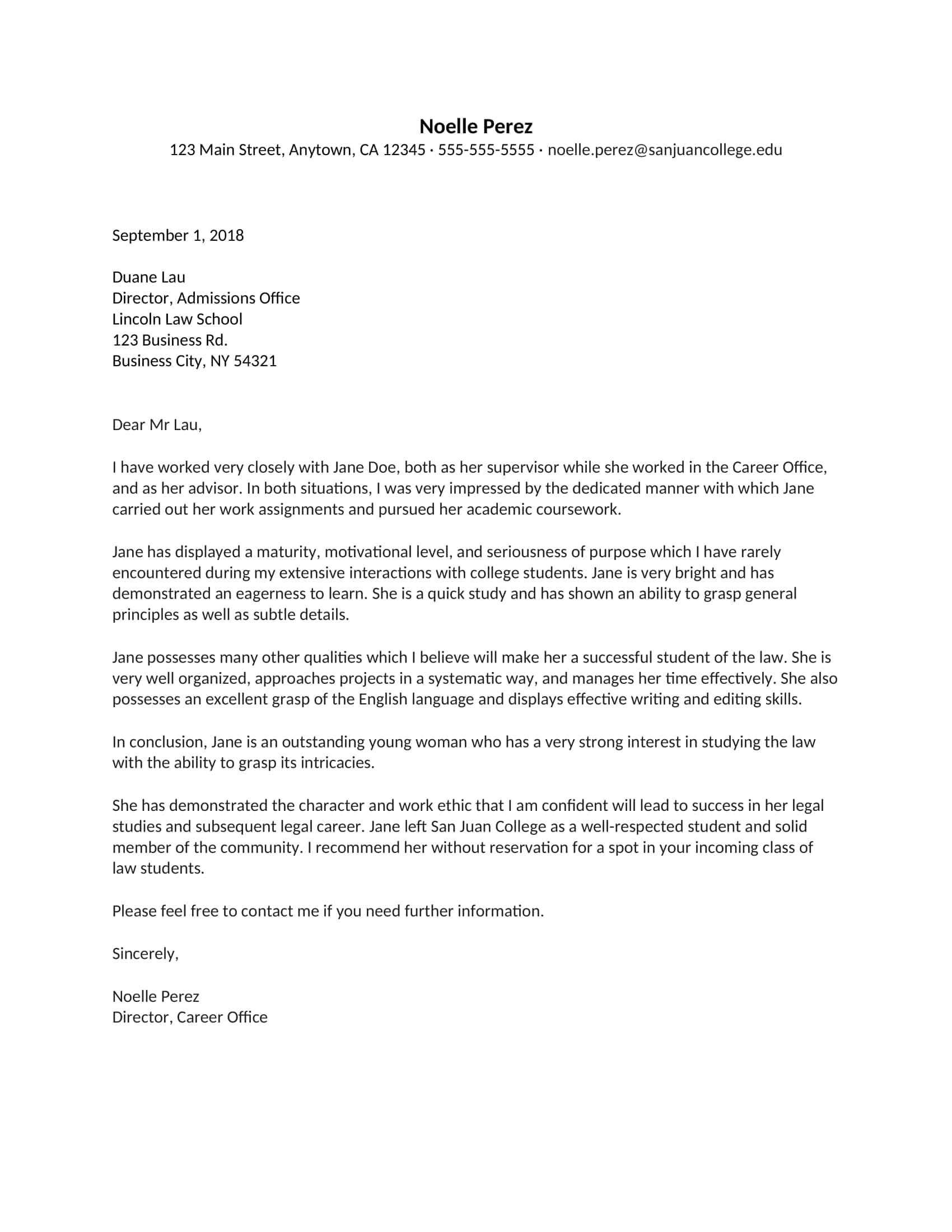 Editable Law School Letter Of Recommendation Editable Law School Letter Of Recommendation