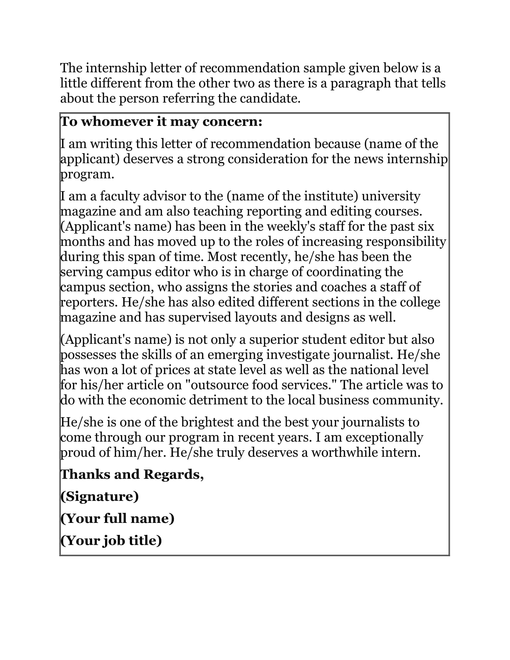 Example Pdf Recommendation Letters For Internship Example Pdf Recommendation Letters For Internship