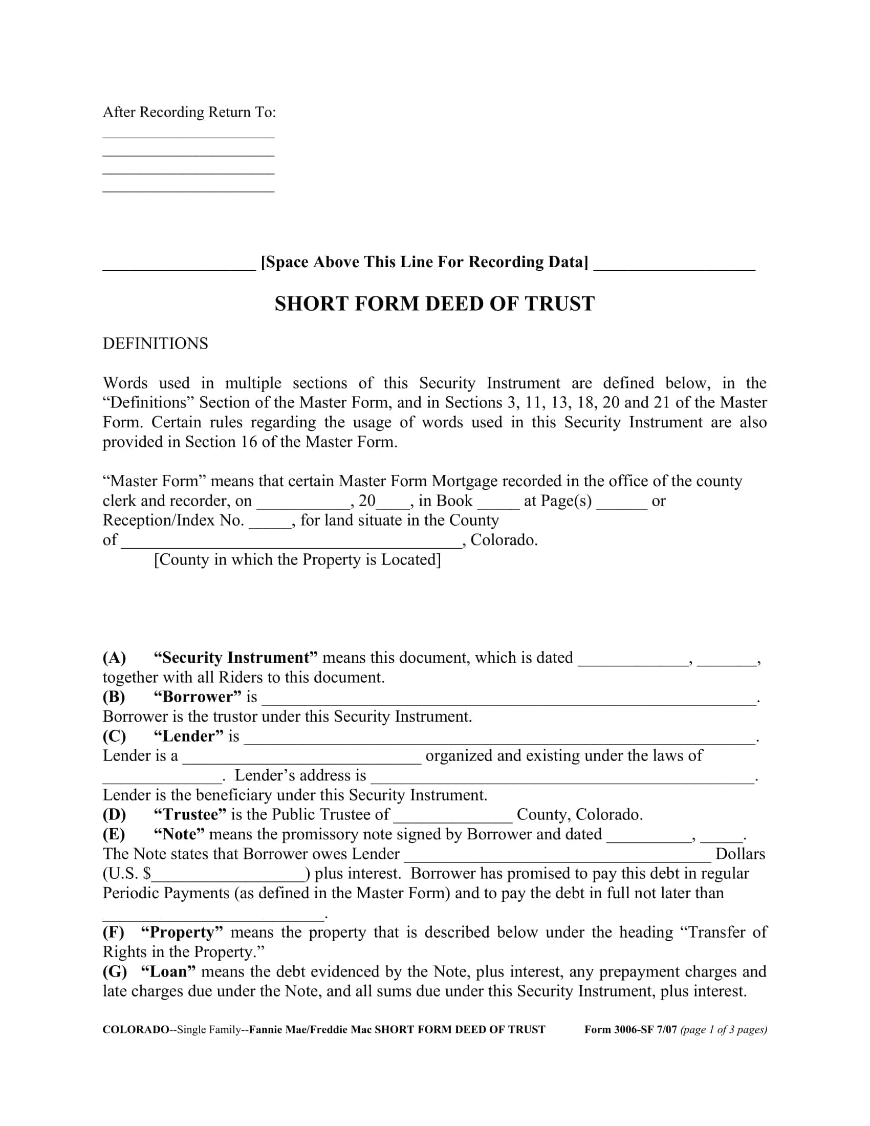 Fillable Deed Of Trust Word Fillable Deed Of Trust Word