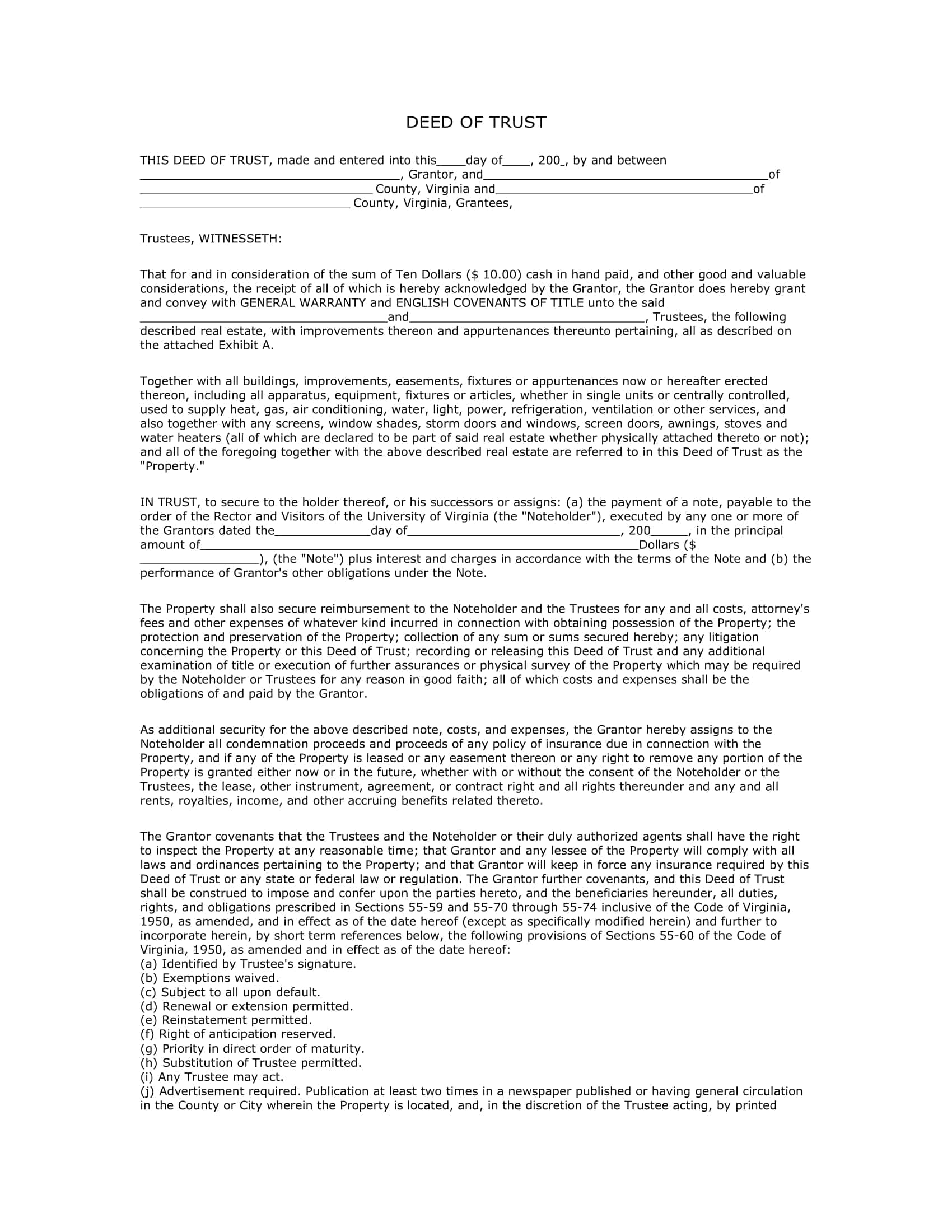 Free Deed Of Trust Pdf Free Deed Of Trust Pdf