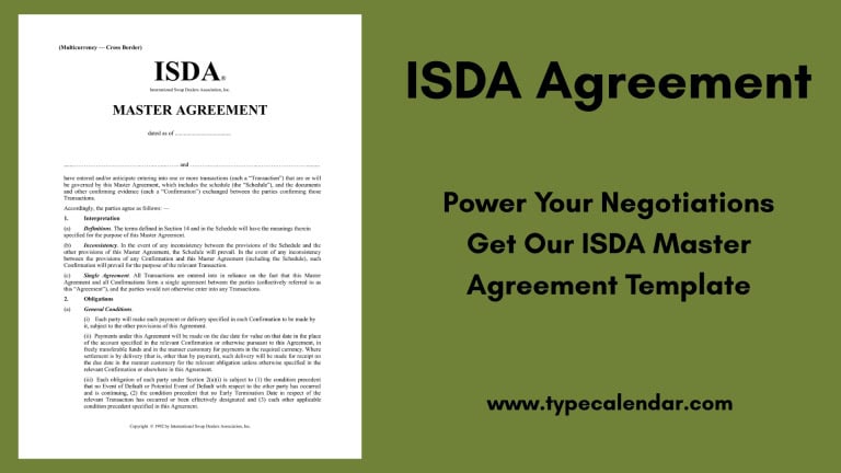 Free Printable ISDA Master Agreement Templates