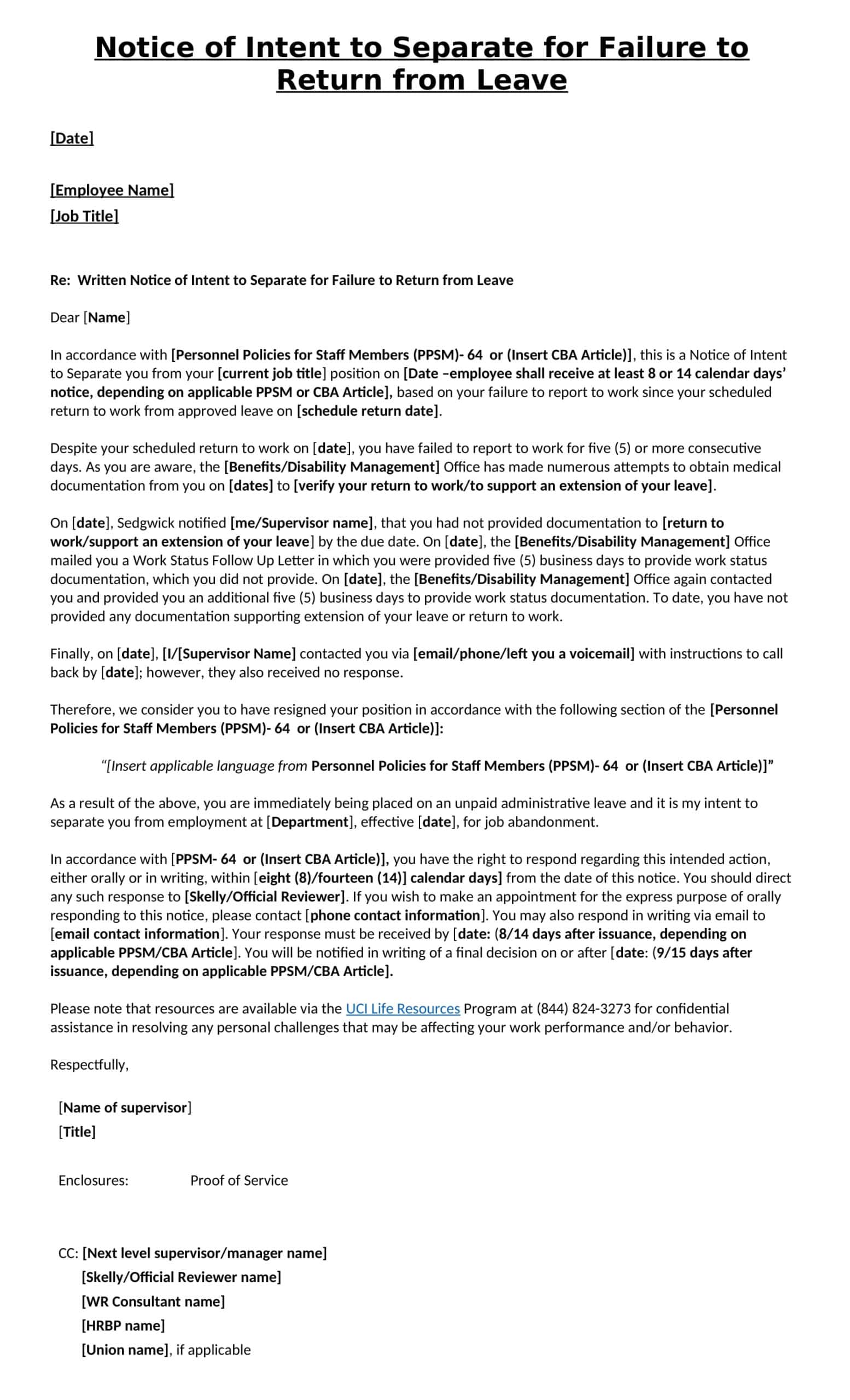 Job Abandonment Letter Fillable Job Abandonment Letter Fillable