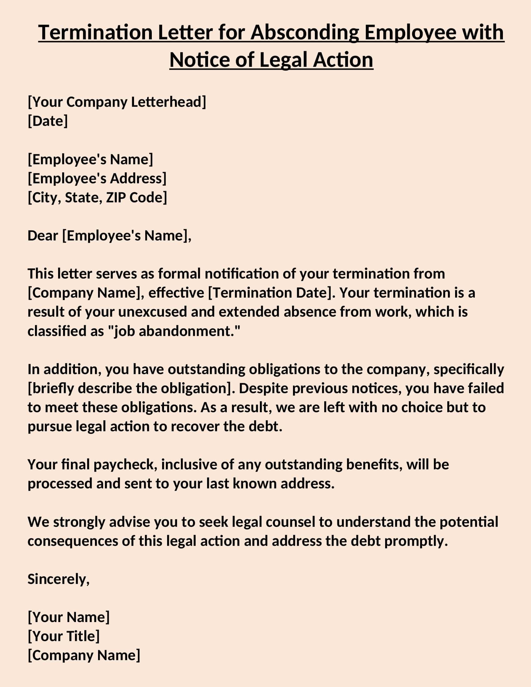 Job Abandonment Letter Free Downloadable Job Abandonment Letter Free Downloadable