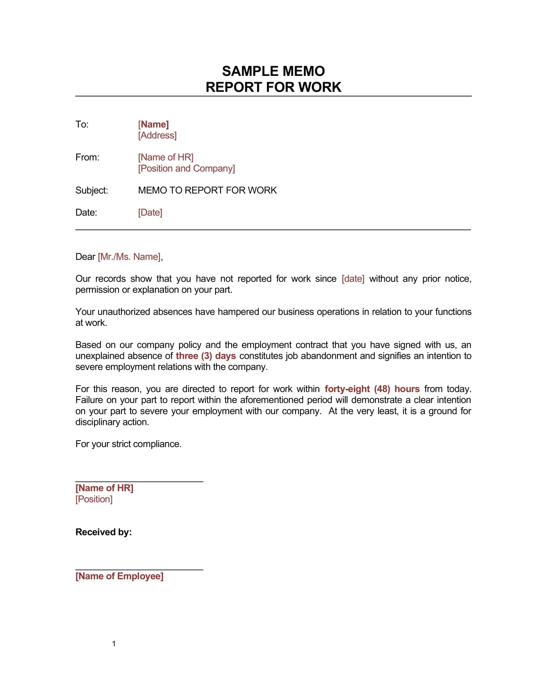 Job Abandonment Letter Free Word Job Abandonment Letter Free Word