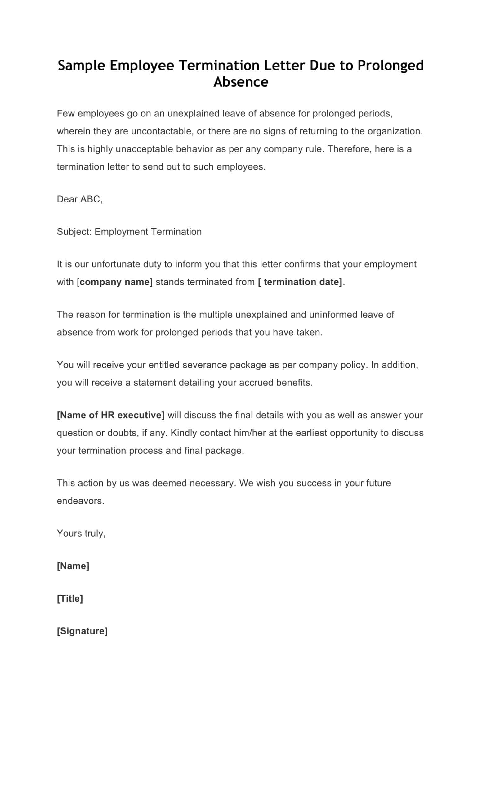Job Abandonment Letter Pdf Sample Job Abandonment Letter Pdf Sample