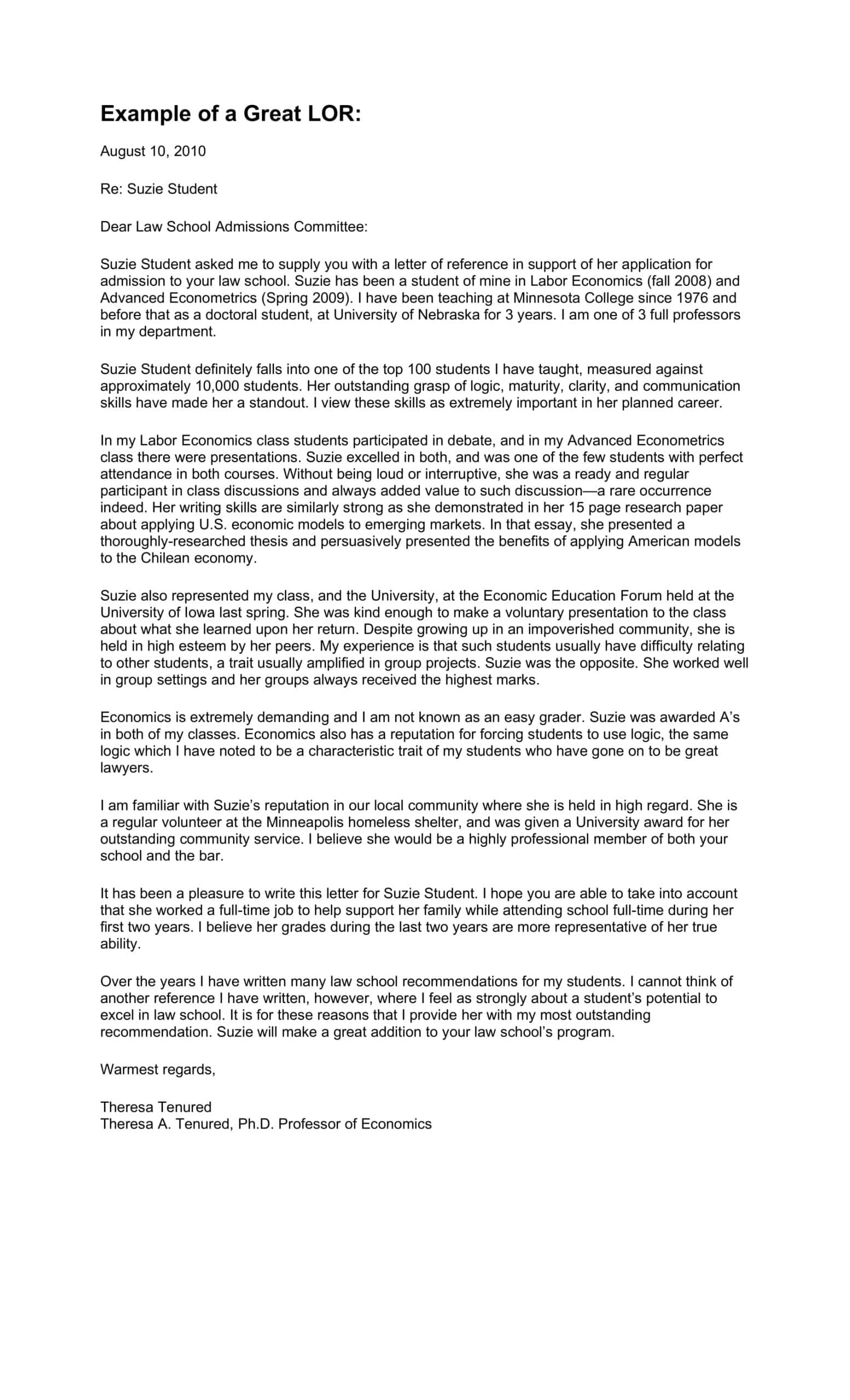 Law School Letter Of Recommendation Blank Law School Letter Of Recommendation Blank