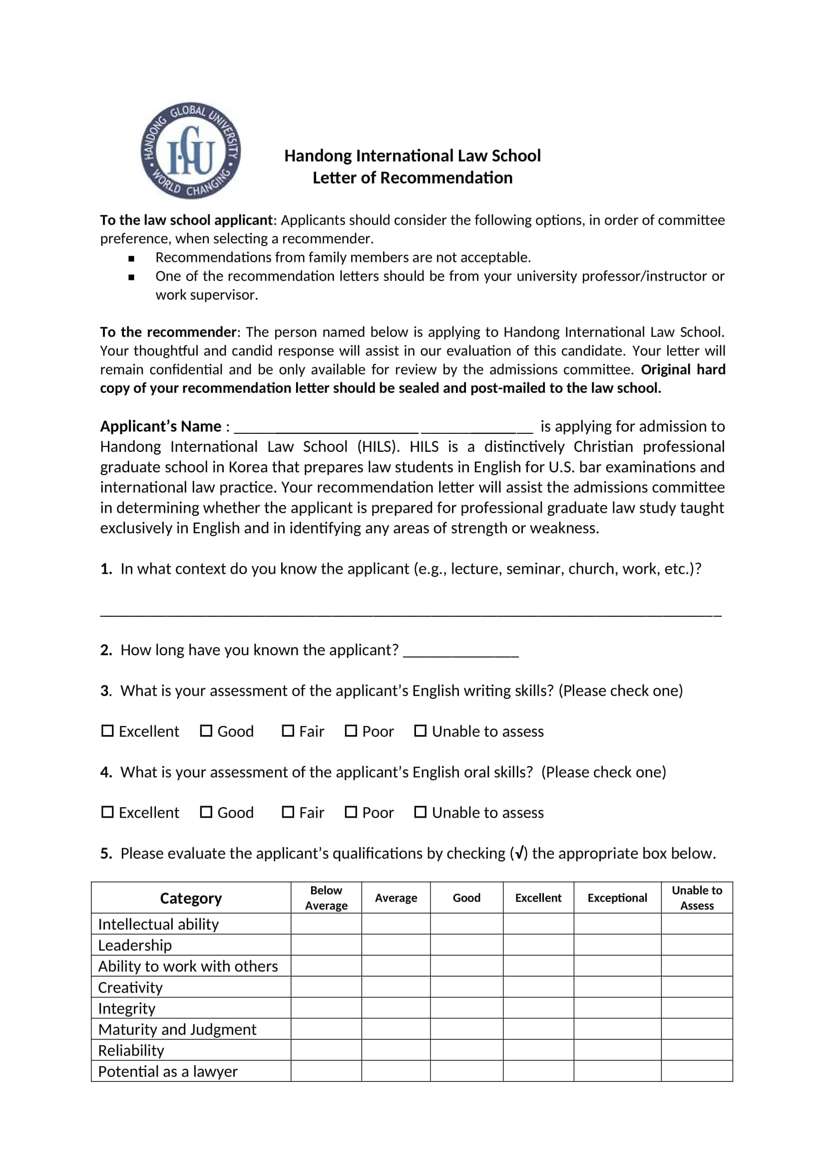 Law School Letter Of Recommendation Comprehensive Law School Letter Of Recommendation Comprehensive