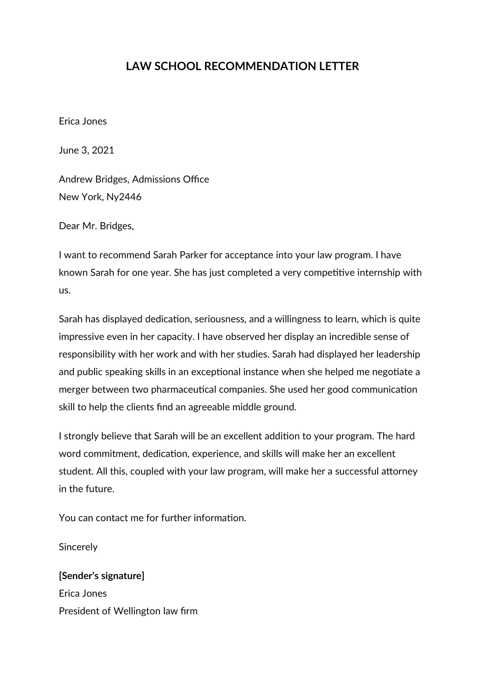 Law School Letter Of Recommendation Doc Law School Letter Of Recommendation Doc