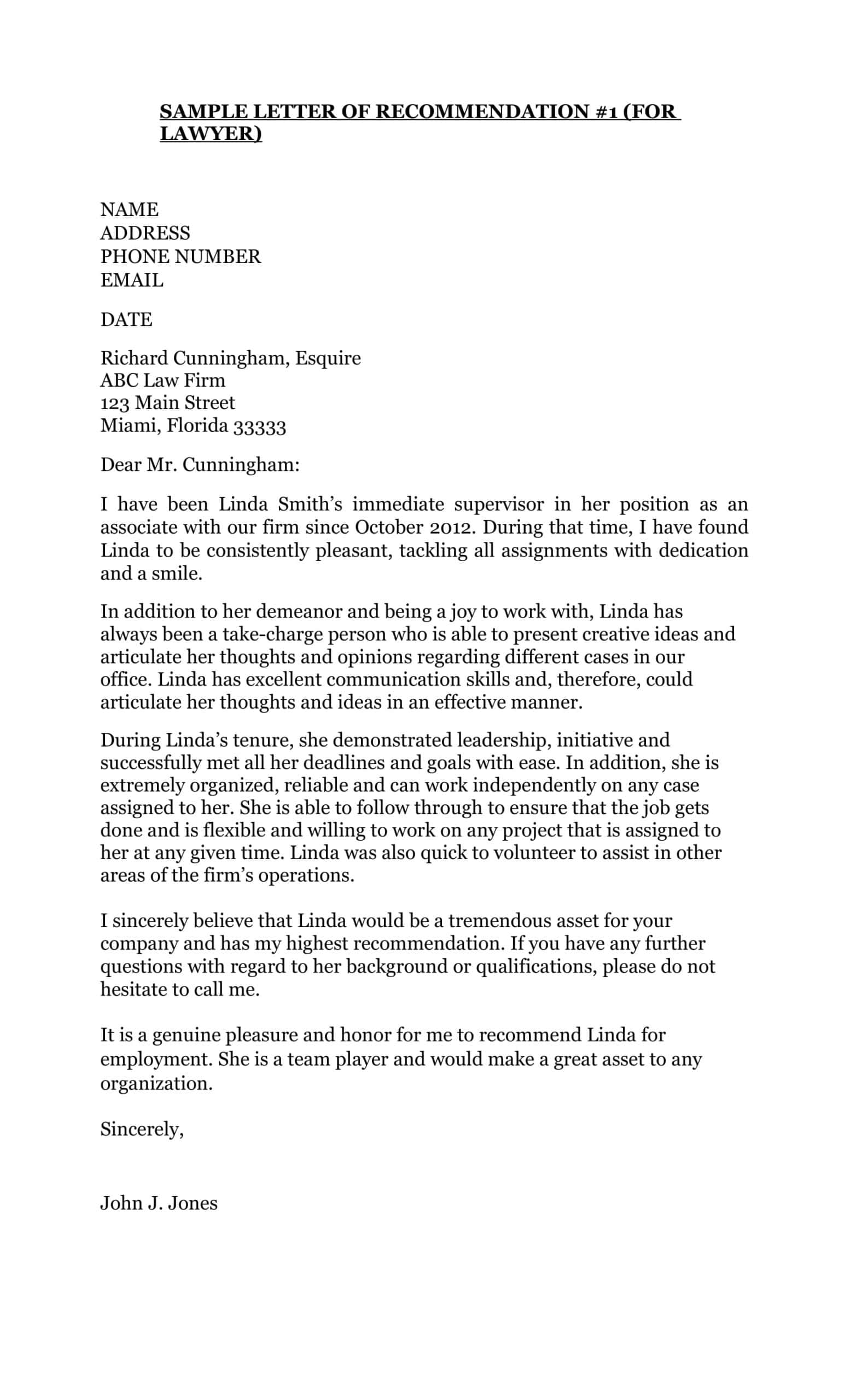 Law School Letter Of Recommendation Word Law School Letter Of Recommendation Word