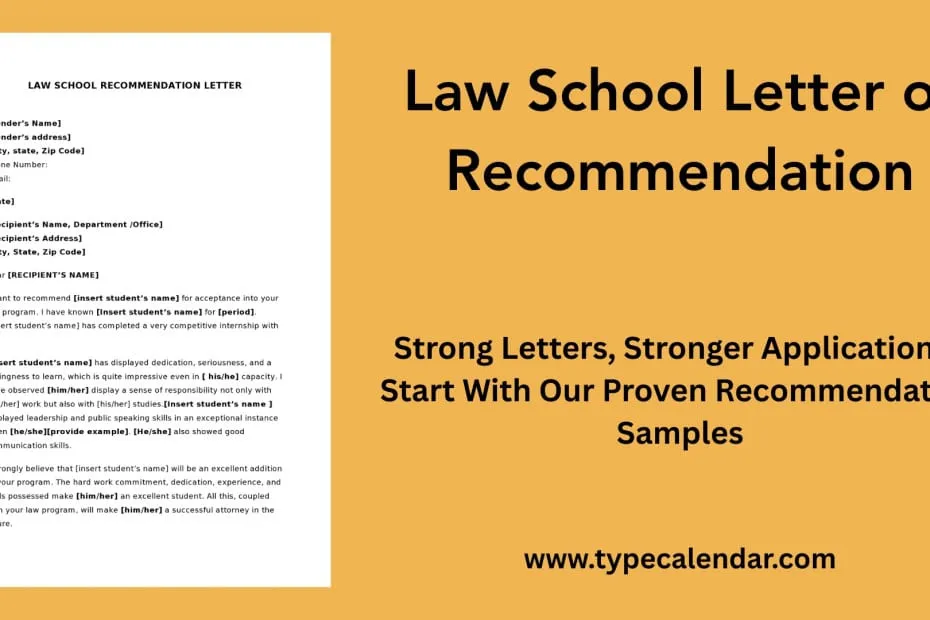 Law School Letter of Recommendation