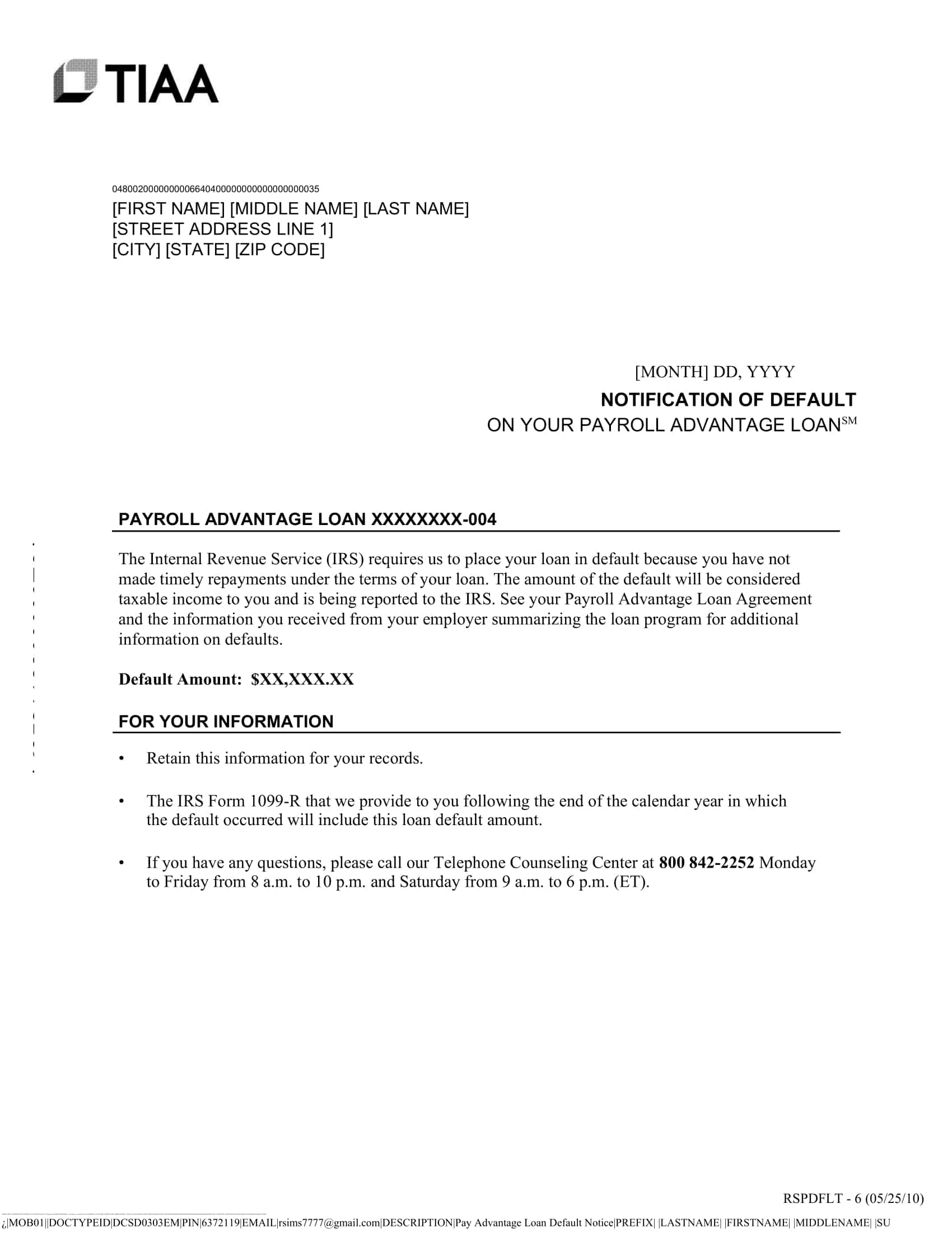 Notice Of Default Editable Notice Of Default Editable