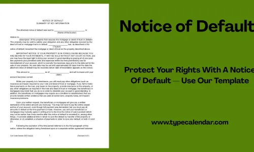 45 Free Printable Notice of Default Templates [Letter]