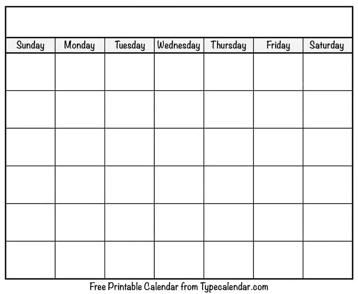Printable Blank Calendar Printable Blank Calendar