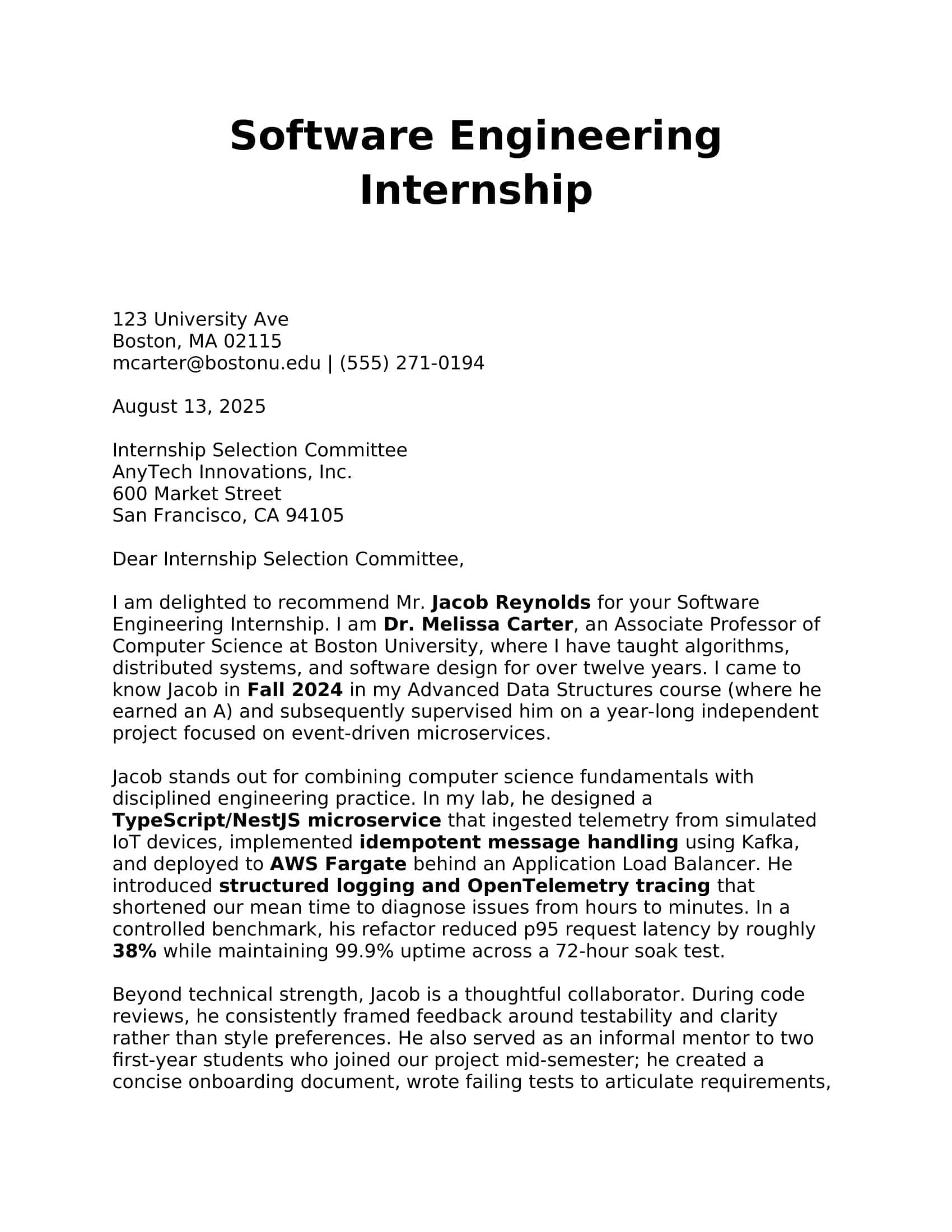 Printable Download Recommendation Letters For Internship Printable Download Recommendation Letters For Internship