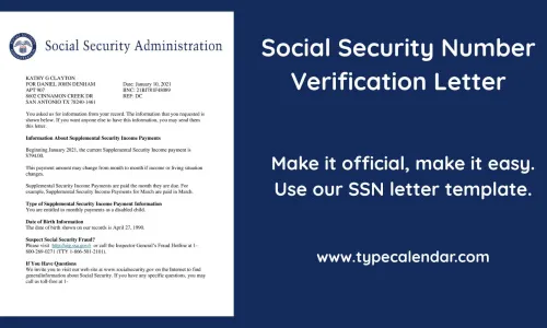 30 Free Printable Social Security Number Verification Letter