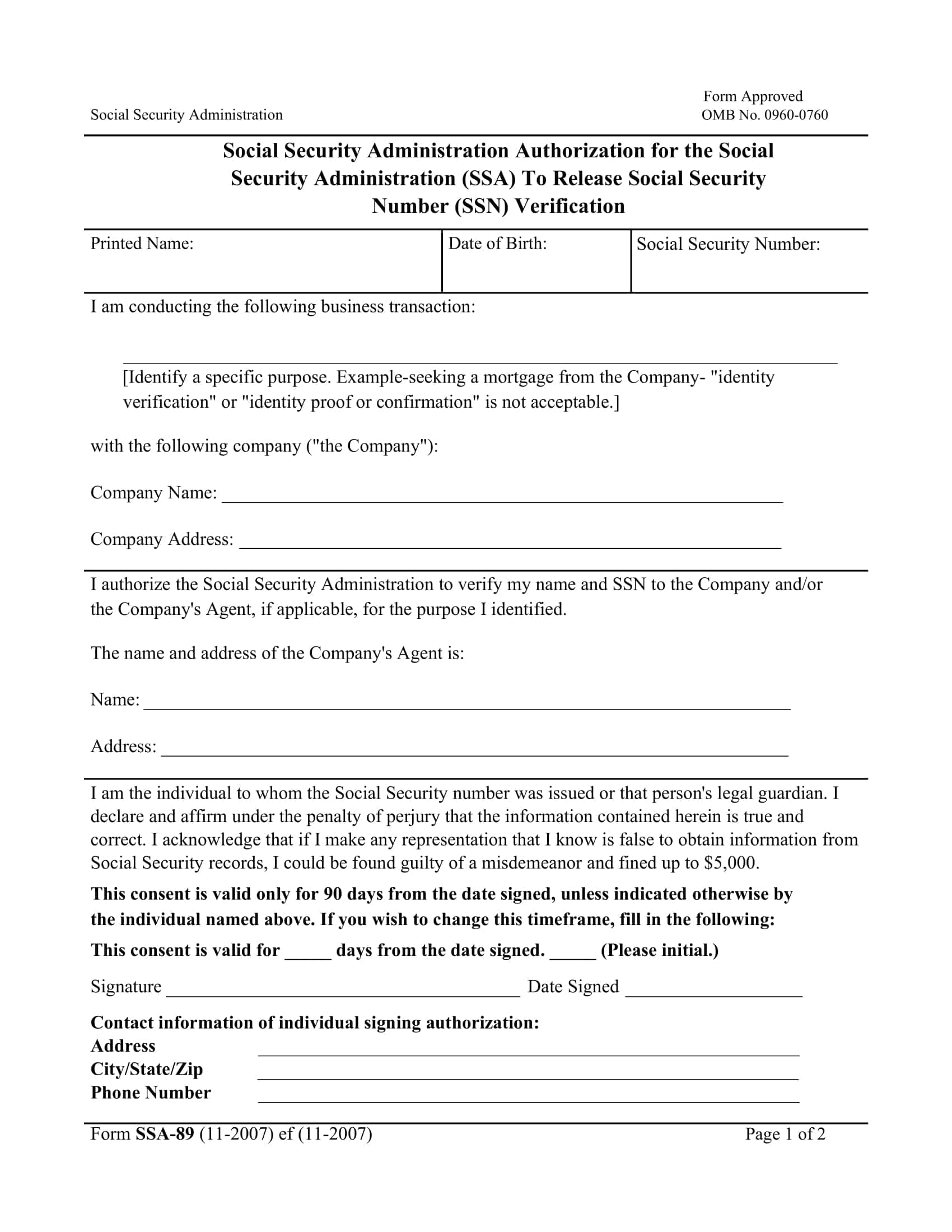 Social Security Number Verification Letter Editable Download Social Security Number Verification Letter Editable Download