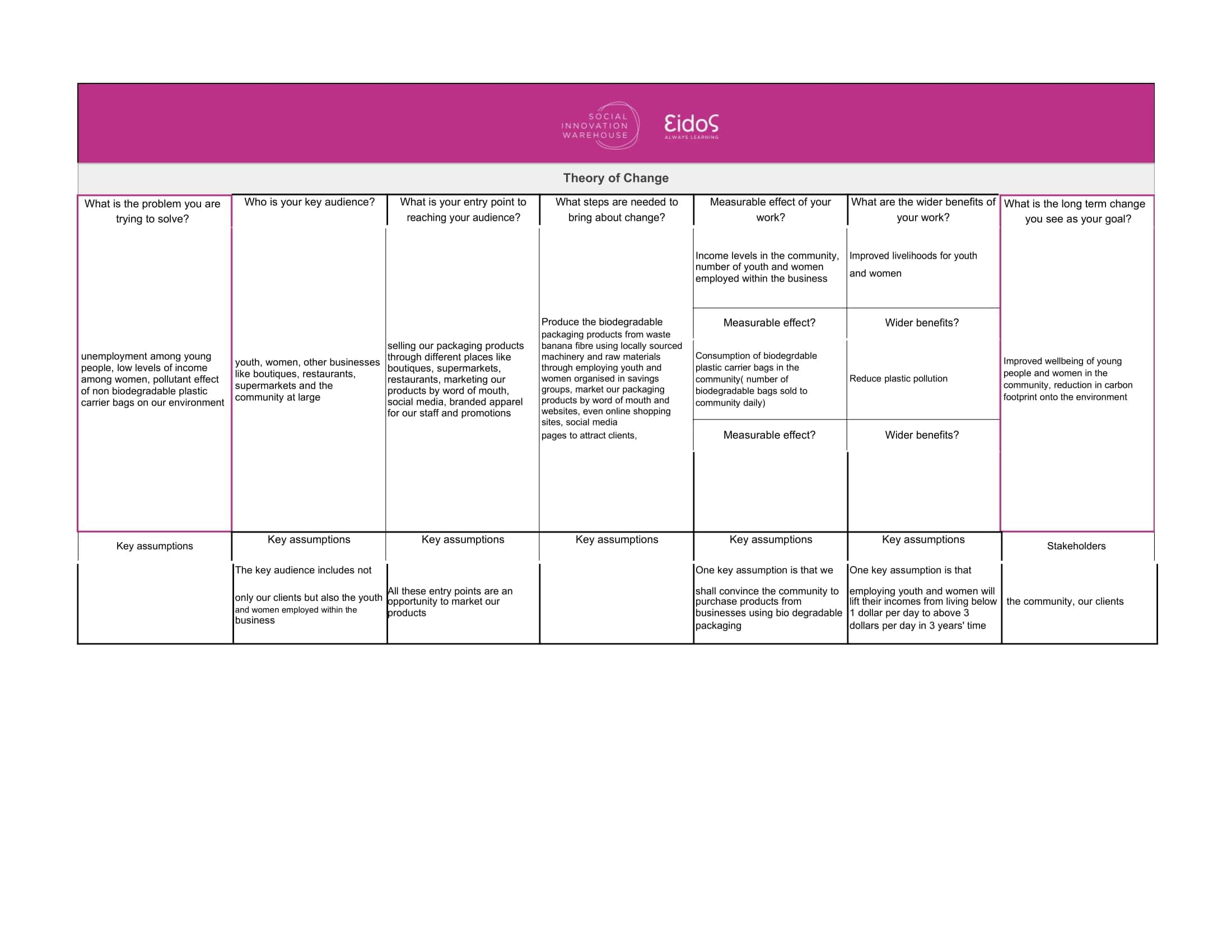 Theory Of Change Template Example Theory Of Change Template Example