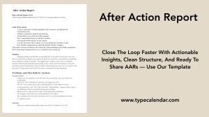 47 Free Printable After Action Report Templates [Word, Excel]