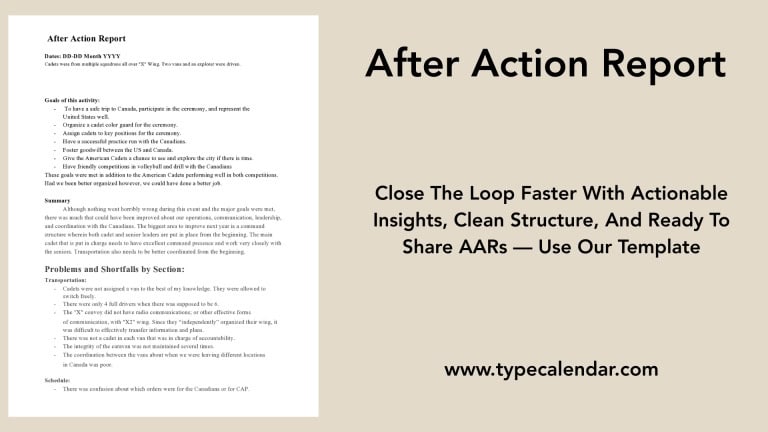 47 Free Printable After Action Report Templates [Word, Excel]