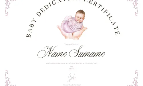 55 Free Printable Baby Dedication Certificate Templates