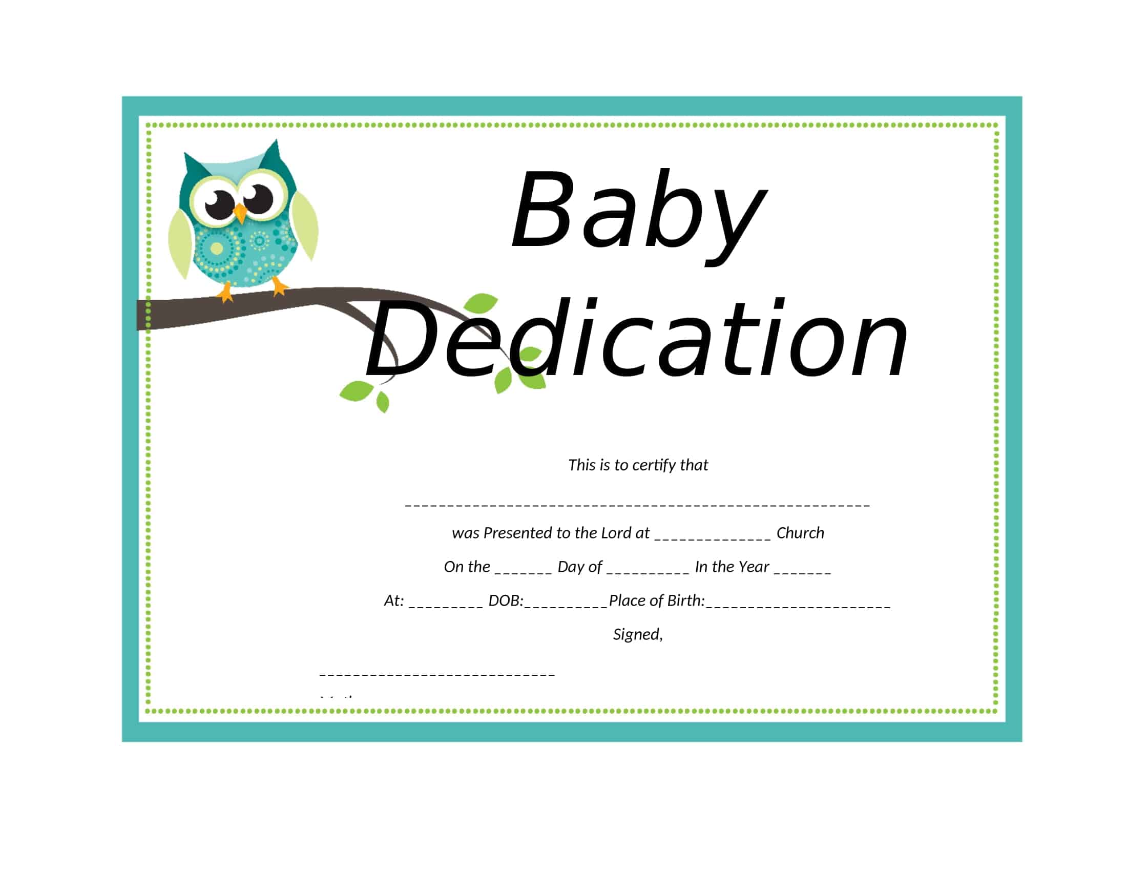 Baby Dedication Certificate Example Baby Dedication Certificate Example