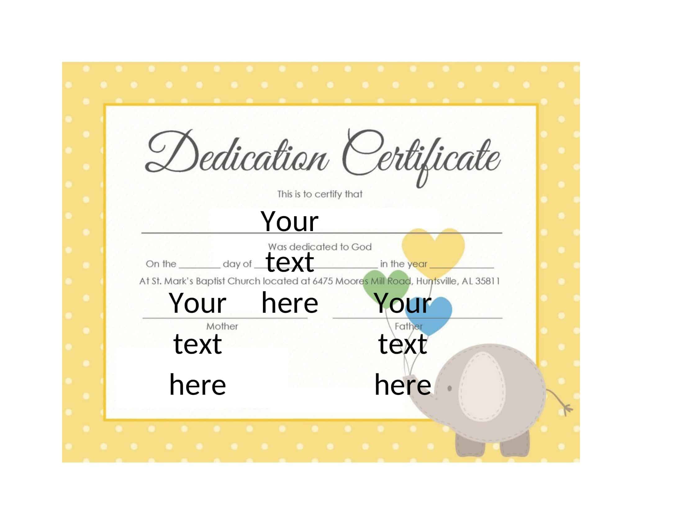 Baby Dedication Certificate Simple Baby Dedication Certificate Simple