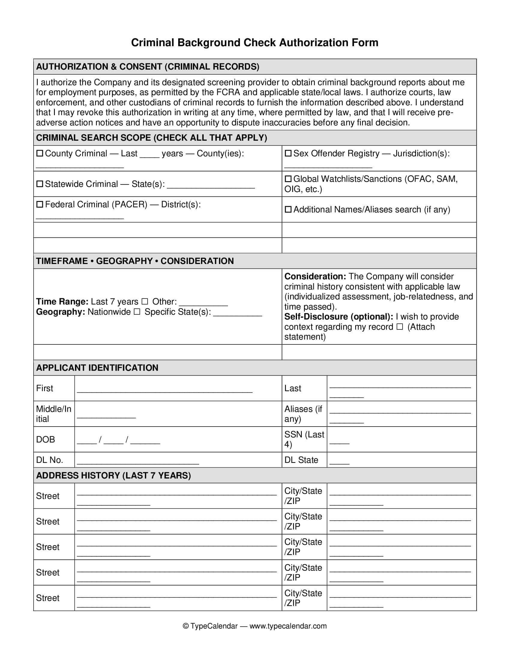 Background Check Authorization Form Blank Doc Background Check Authorization Form Blank Doc