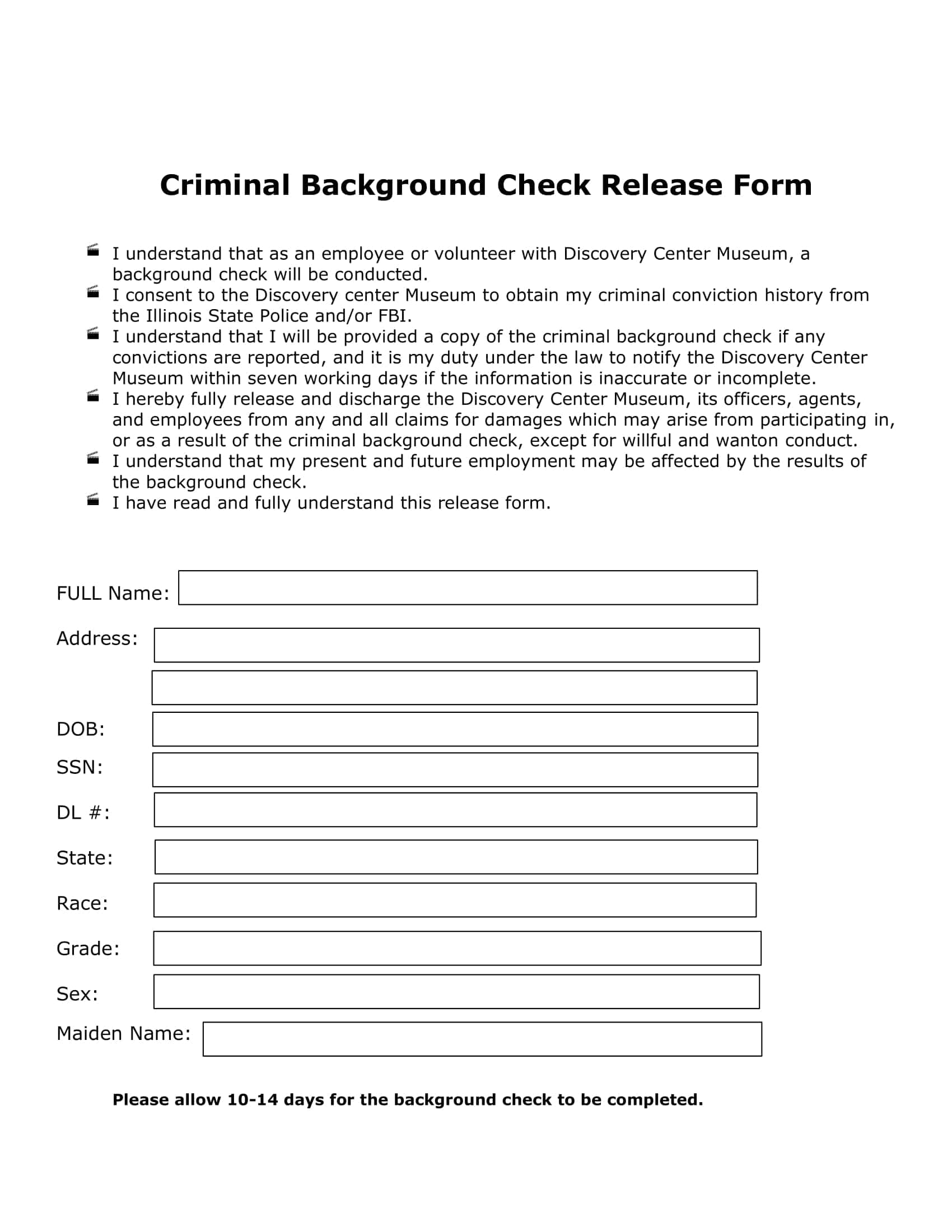 Background Check Authorization Form Blank Word Background Check Authorization Form Blank Word
