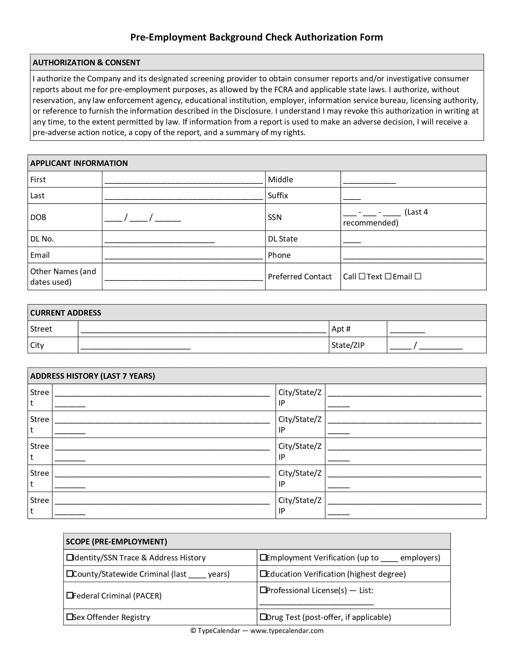 Background Check Authorization Form Download Doc Background Check Authorization Form Download Doc