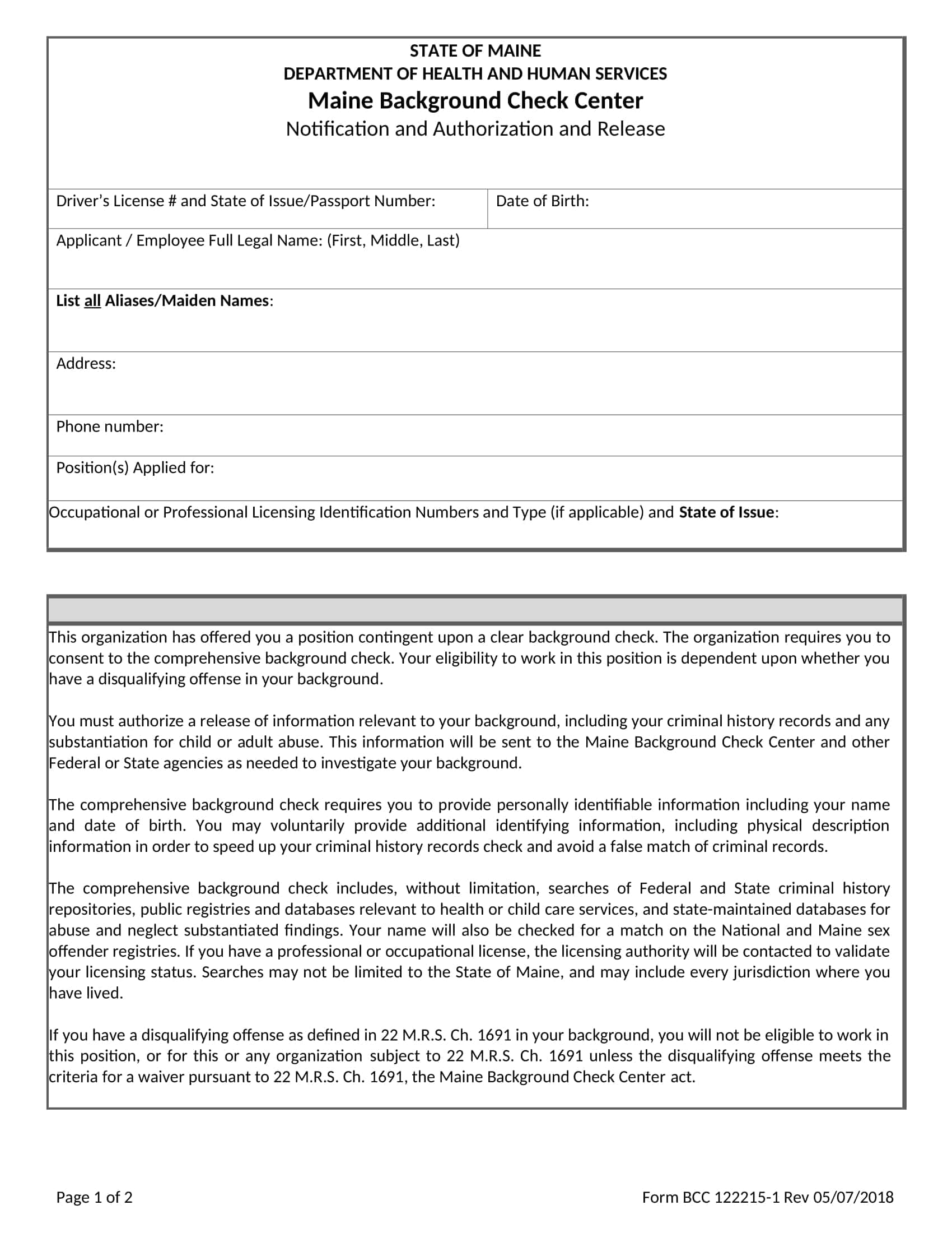 Background Check Authorization Form Download Word Background Check Authorization Form Download Word