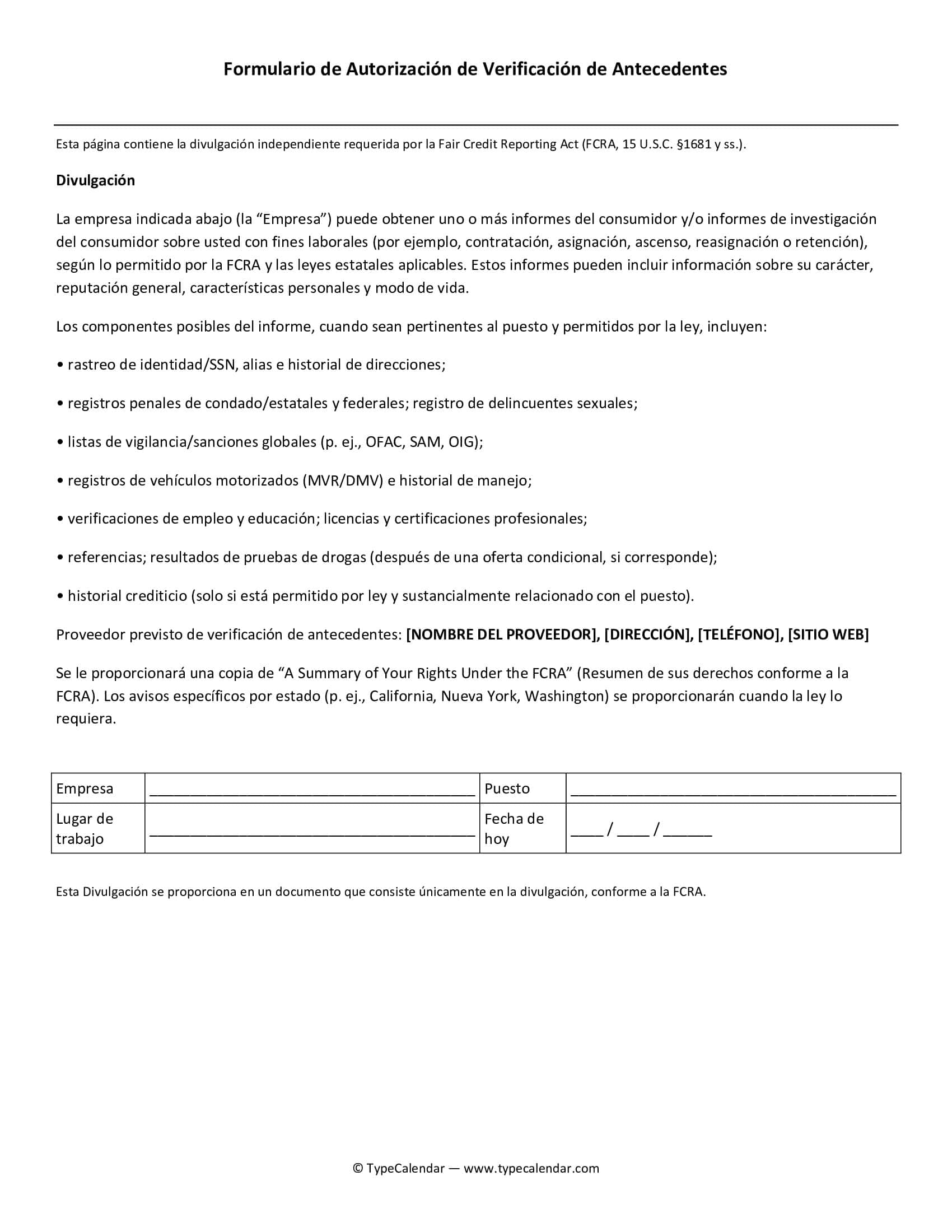Background Check Authorization Form Editable Doc Background Check Authorization Form Editable Doc