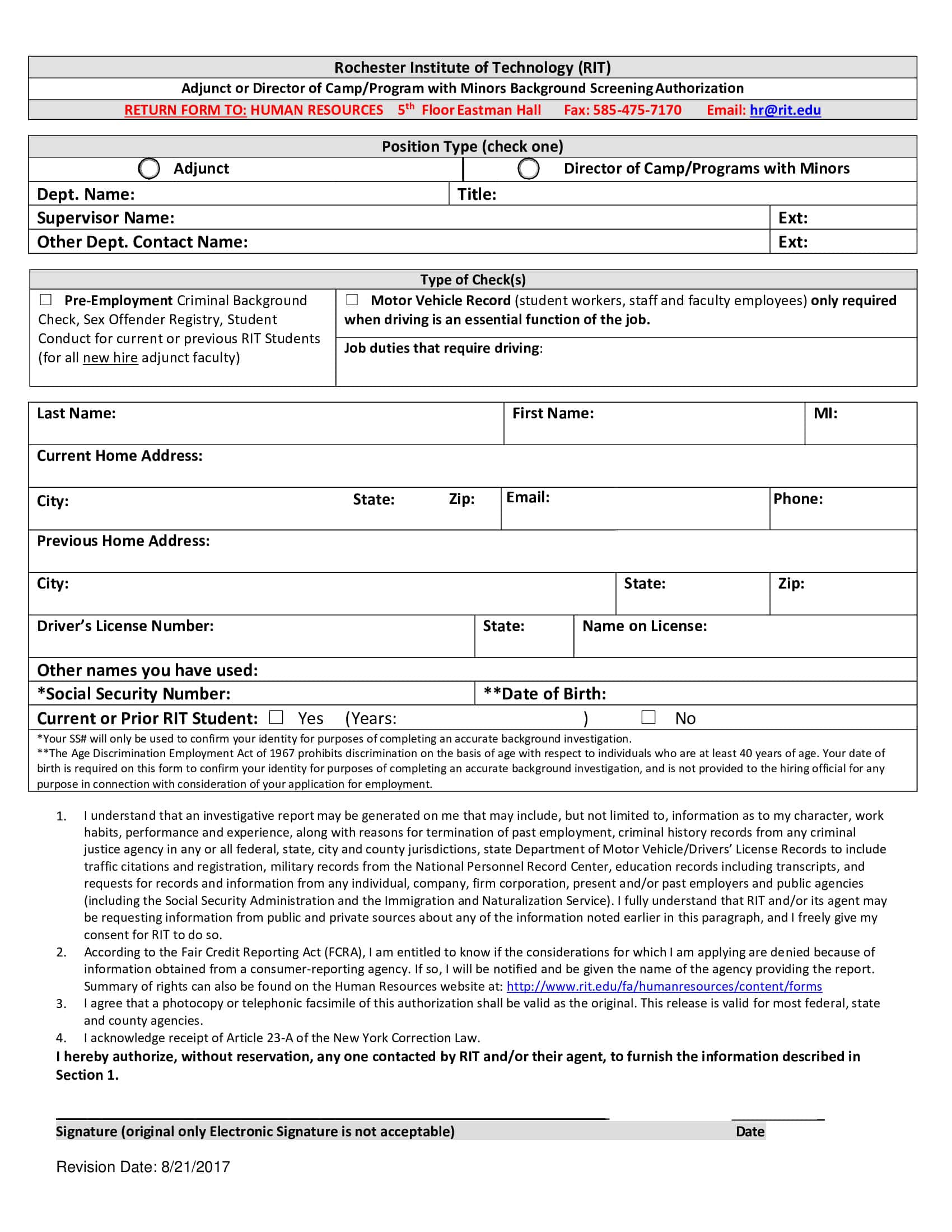Background Check Authorization Form Fillable Printable Background Check Authorization Form Fillable Printable