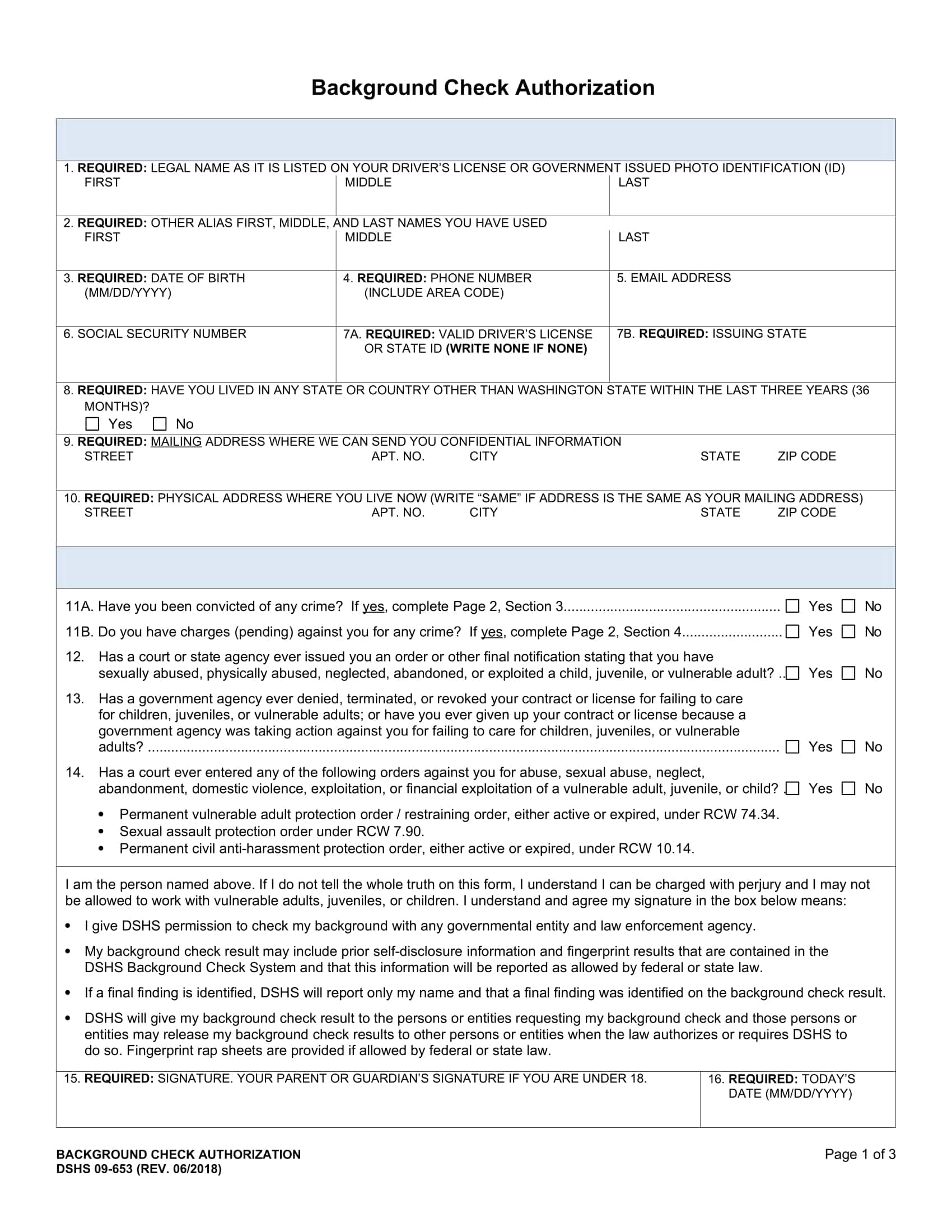 Background Check Authorization Form Fillable Background Check Authorization Form Fillable