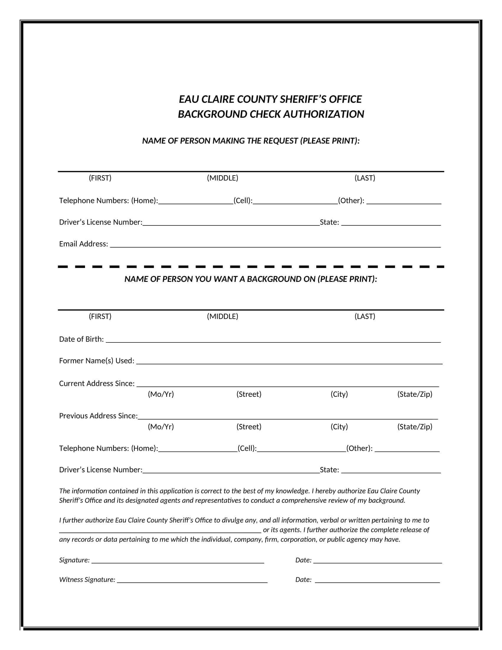 Background Check Authorization Form Free Pdf Background Check Authorization Form Free Pdf