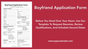 41 Free Printable Boyfriend Application Form Templates