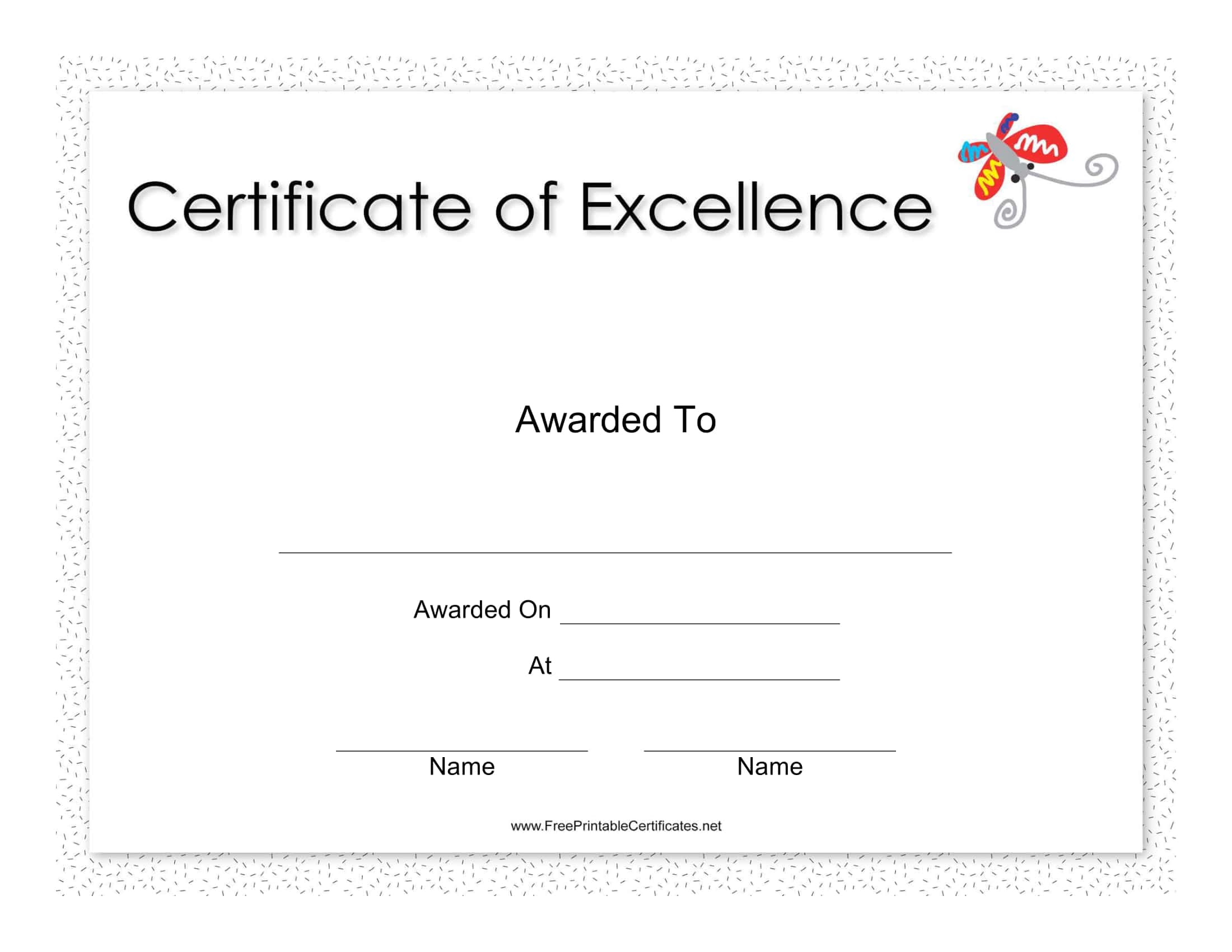 Certificate Of Excellence Fillable Word Certificate Of Excellence Fillable Word