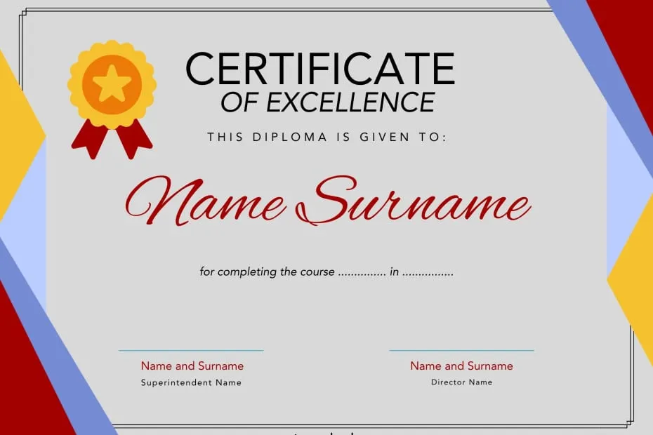 Certificate of Excellence