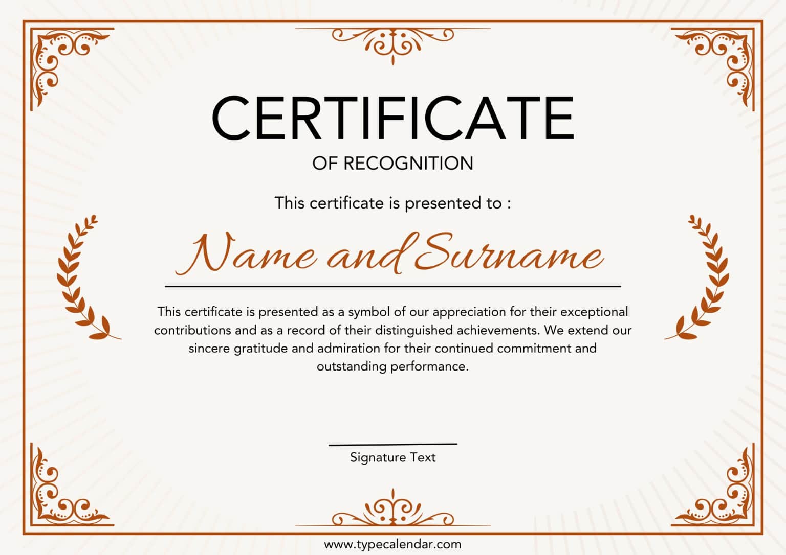 41 Free Printable Certificate Of Recognition Templates