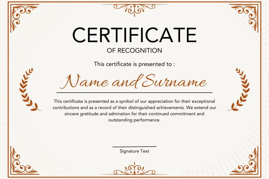 Certificate of Recognition