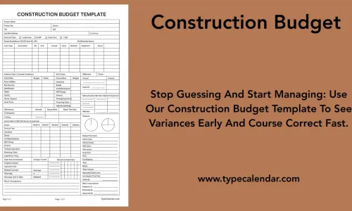 43 Free Printable Construction Budget Templates